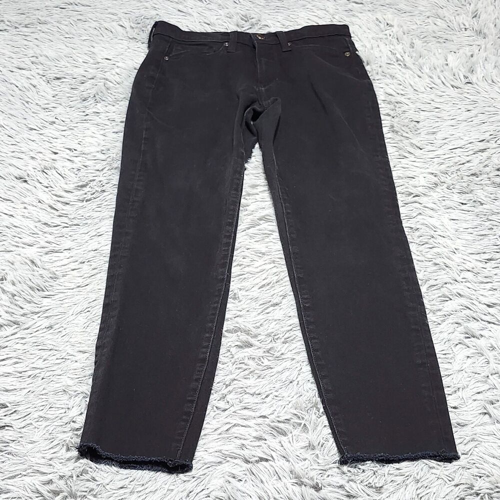 Banana Republic Jeans Womens Size 27‎ High Rise Skinny Cut Off Hem Black Premium